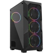 Resim Gameforce Cold 600 W 4 Fanlı Siyah ATX Oyuncu Bilgisayar Kasası 