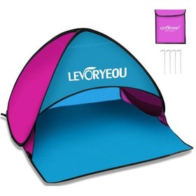 Resim Vkemall Otomatik Açılır Taşınabilir Güneş Koruma Çadırı - Plaj Ve Park İçin Pratik Çözüm Mavi - Kırmızı 