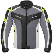 Resim Motosiklet Montu Korumalı 4 Mevsim Pu Kaplama Polyester Kumaş Mont 