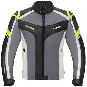 Resim Motosiklet Montu Korumalı 4 Mevsim Pu Kaplama Polyester Kumaş Mont 