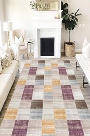 Resim Patchwork Westa Kaymaz Tabanlı Yıkanabilir Antibakteriyel Dijital Baskı Patchwork Halı Kilim, PW-8056A-WST-100X400 