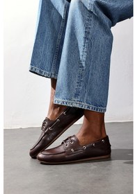 Resim Kahverengi Bağcıklı Deri Makosen 24171 Kahverengi 