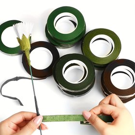 Resim 5 adet El Yapımı Çiçek Bandı, 3 Renk, Kumaş Malzeme, Su Geçirmez Olmayan, Plastik Yüzeyli, Kendin Yap El Yapımı Buket, Çiçekçi Kutlaması için 