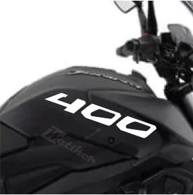 Resim Lasirius Bajaj Dominar Beyaz 400 Yazı Sticker Etiket Modeli 