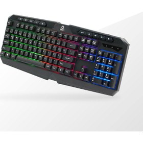 Resim Qpart GM15 USB Multimedya Kablolu Işıklı Oyuncu Klavye 