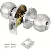 Resim Willowhaven Paslanmaz Çelik Kilitli Küresel Kapı Kolu 30-50mm Kapı 60-70mm Kilit Silvery 