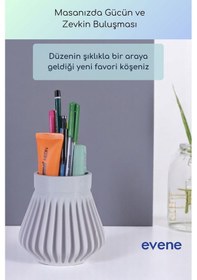 Resim Kalemlik Masa Kalemliği Organizer Kalemlik Beyaz Renk Model 83 Çok Renkli 