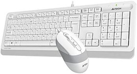 Resim A4Tech F1010 Q USB Türkçe FN-Multimedya Klavye+Optik 1600DPI Beyaz Mouse Set 