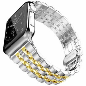 Resim Apple Watch Uyumlu Ultra 49mm Kordon KRD-14 Metal Kordon 