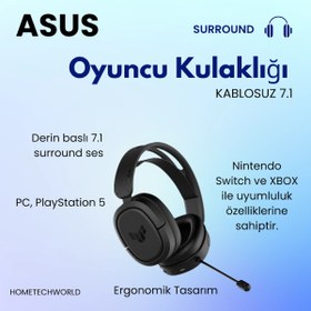 Resim Asus H1 7.1 Surround Kablosuz Kulak Üstü Kulaklık 
