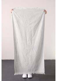 Resim Favora Trend %100 Pamuk Kabartmalı Plaj Havlusu - Bej 