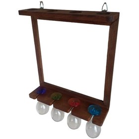 Resim Ahşap Kayın Ağacı Şaraplık Kadehlik Bar Dekoru 44 50 Cm 