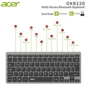 Resim TREND Acer OKR220 Siyah MultiDevice Dual Mode 2.4GHZ Bluetooth Klavye (Smart Tv)(Android) 