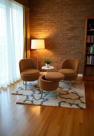 Resim Zinnet Design Bella Oturma Takımı–İkili Koltuk, İki Adet Berjer ve Bir Adet Sandıklı Puf, Ofis & Salon Kullanımı 