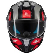 Resim Mt Helmets Targo S Sergio Garcia B5 Kapalı Motosiklet Kaskı Gri Kırmızı 