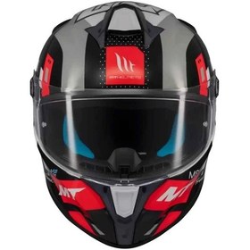 Resim Mt Helmets Targo S Sergio Garcia B5 Kapalı Motosiklet Kaskı Gri Kırmızı 