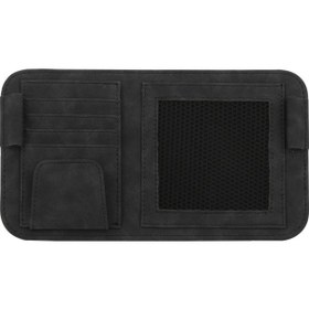 Resim Araba Güneşi Vizörü Fatura Tutucu Gözlük Klipsli Depolama Çantası Siyah 1 Adet 