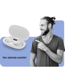 Resim Polosmart FS109 Kablosuz Bluetooth 5.3 Dokunmatik Tws Kulaklık Beyaz 