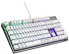 Resim Cooler Master SK652 Gümüş/Beyaz Tam Mekanik Düşük Profilli Oyun Klavyesi, Dokunsal Kahverengi Anahtarlar, Özelleştirilebilir RGB, Ergonomik Tasarım, USB-C Bağlantısı, Mac/Windows, QWERTY 