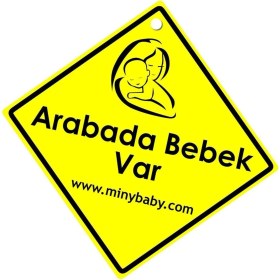 Resim Babyjem Vakumlu Arabada Bebek Var Cam Yazısı Sarı 