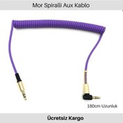 Resim Aux Stereo Mor Akordiyon Kablo 150 Cm 