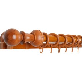 Resim Meyra Demonte Başlıklı Ahşap Rustik Perde Askısı - Çift Raylı -meşe 200 Cm Meşe 