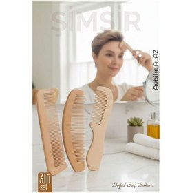 Resim Skygo 3 lü Doğal Şimşir Ahşap Tarak Seti– 16 cm, Anti-statik, Kepek Karşıtı ve El Yapımı 