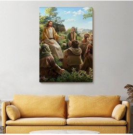 Resim Es10 İsa Mesih Havarilerine Ders Veriyor, Hristiyan Hediye Tablosu Jesus Christ -6382 (35 x 50) 