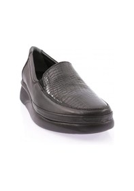 Resim Dgn 3601 Kadin Kalin Taban Comfort Ayakkabi 3601-2110-R6201 Siyah Kroko 