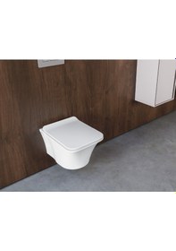 Resim Cerastyle Turkuaz İbiza Rimless Asma Klozet + Yavas Kapak 