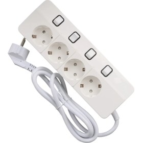 Resim Techmore Yamatik X-Man Akım Korumalı Grup Priz 4’lü Ayrı Anahtarlı 1.5 Metre Kablolu 4000w 16 Amper Çocuk Korumalı Elektronik Ürünlerde Tam Koruma Termal Koruma Sigortalı Topraklı 