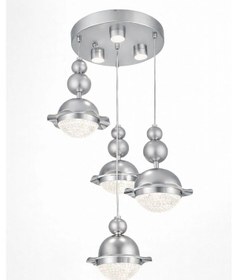 Resim Bohem Aydınlatma Krom 3+1 Şapkalı Sarkıt 3 Renk Led Ayarlanabilir Başlıklı Modern Avize Krom 