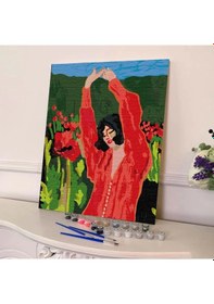 Resim Sayılarla Boyama Seti 40 x 50 CM Tuval Şasesine Gerili Çiçeğin Dünyası 