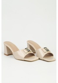 Resim Pierre Cardin Kadın Bej Rugan Topuklu Terlik Pc-55787 Bej 