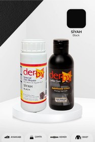 Resim Derby Special Siyah Deri Boyası Ve Cilası 100 ml - 2'li Set / Mont Eşya Çanta Deri Boyası 