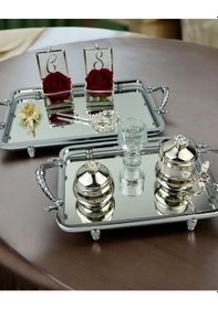 Resim Passion Gümüş Şık Söz Tepsisi Ve Nişan Tepsisi Siyah Siyah 