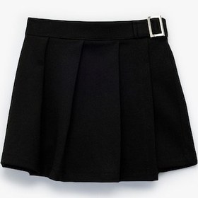 Resim Koton Toka Detaylı Viskon Karışımlı Pileli Etek Siyah 6wkg40069ak SiYAH 