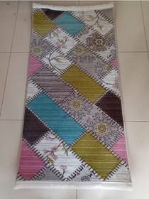 Resim Aslan Home Yatak Odası Takımı Üç Lü Yolluk , Koyu Desen Renkli Küçük Halı 