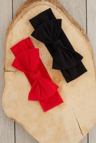 Resim Babygiz El Yapımı Yumuşak Fiyonk Bağlamalı Doğal Pamuklu Penye Bebek Çocuk Kız Bandana ELİT SERİ 