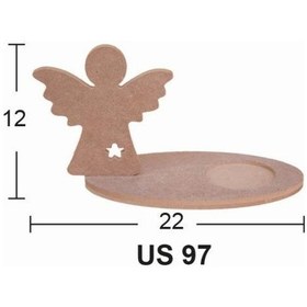 Resim Ahşap Oval Melek Bardak Altlığı 22X12Cm Us97 