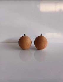 Resim Puf Ayağı Mobilya Ayağı Ahşap Topaç Ayak Masa Sehpa Ayağı Ahşap Yuvarlak Ayak Yükseklik 7.5 Cm Kahverengi 