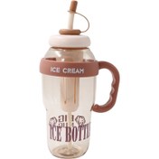 Resim Detoks Hazneli Pipetli ve Kulplu Matara 1,3 L Bej 