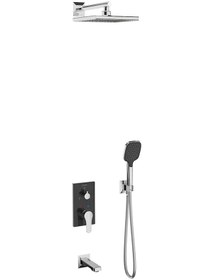 Resim Teska Ciera Üç Yönlü Ppr-C Gövdeli Ankastre Cam Set Siyah 