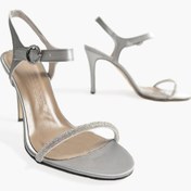 Resim Shoes & More Klerr - Gri Saten - Topuklu 