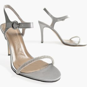 Resim Shoes & More Klerr - Gri Saten - Topuklu 