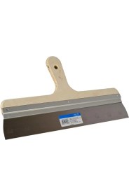 Resim Badem10 Ahşap Eğri Saplı Metal Macun Spatula Temizlik Boya Sıva Kazıma Harç Karıştırma Ispatulası 25 cm 