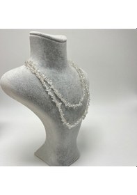 Resim Sertifikalı Kristal Kuvars Saçaklı Model Doğal Taş Kolye 80 Cm Çok REnkli 