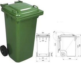 Resim Plastik Çöp Konteyneri - Yüksek Isıya Dayanıklı - Orjinal Hammadde 240 Litre Yeşil 