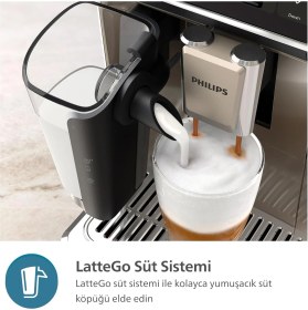 Resim Philips Yeni Ultra Premium Lattego Tam Otomatik Espresso Makinesi, 20 Sıcak ve Soğuk Içecek, Silentbrew Teknolojisi + Luciole Lambader 