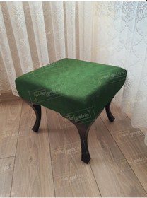 Resim Ayak Ucu Kapı Önü Antre Düz Bench Puf Siyah Ayak Yeşil 